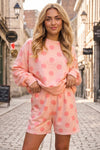 Polka Dot Sweatshirts With Short Sets