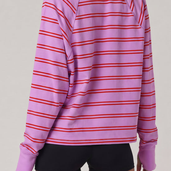 Soft Striped Long Sleeve T Shirt - Fisoew