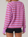 Soft Striped Long Sleeve T Shirt - Fisoew