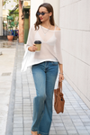 Fisoew Women's White Sheer Lightweight Knit  Poncho Top - Fisoew