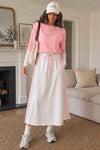 Long Sleeve Striped Drawstring Maxi Dresses