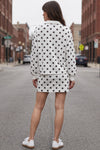 Polka Dot Crop Tops With Skirt Sets