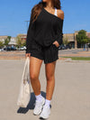 Off Shoulder Tops With Short Solid Sets