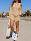 Off Shoulder Tops With Short Solid Sets