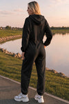 Zip Up Hoodie With Jogger One Piece Jumpsuits - Fisoew
