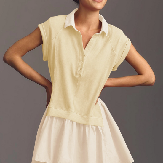 Fisoew Women's Khaki Oversized Patchwork Mini Dress - Fisoew