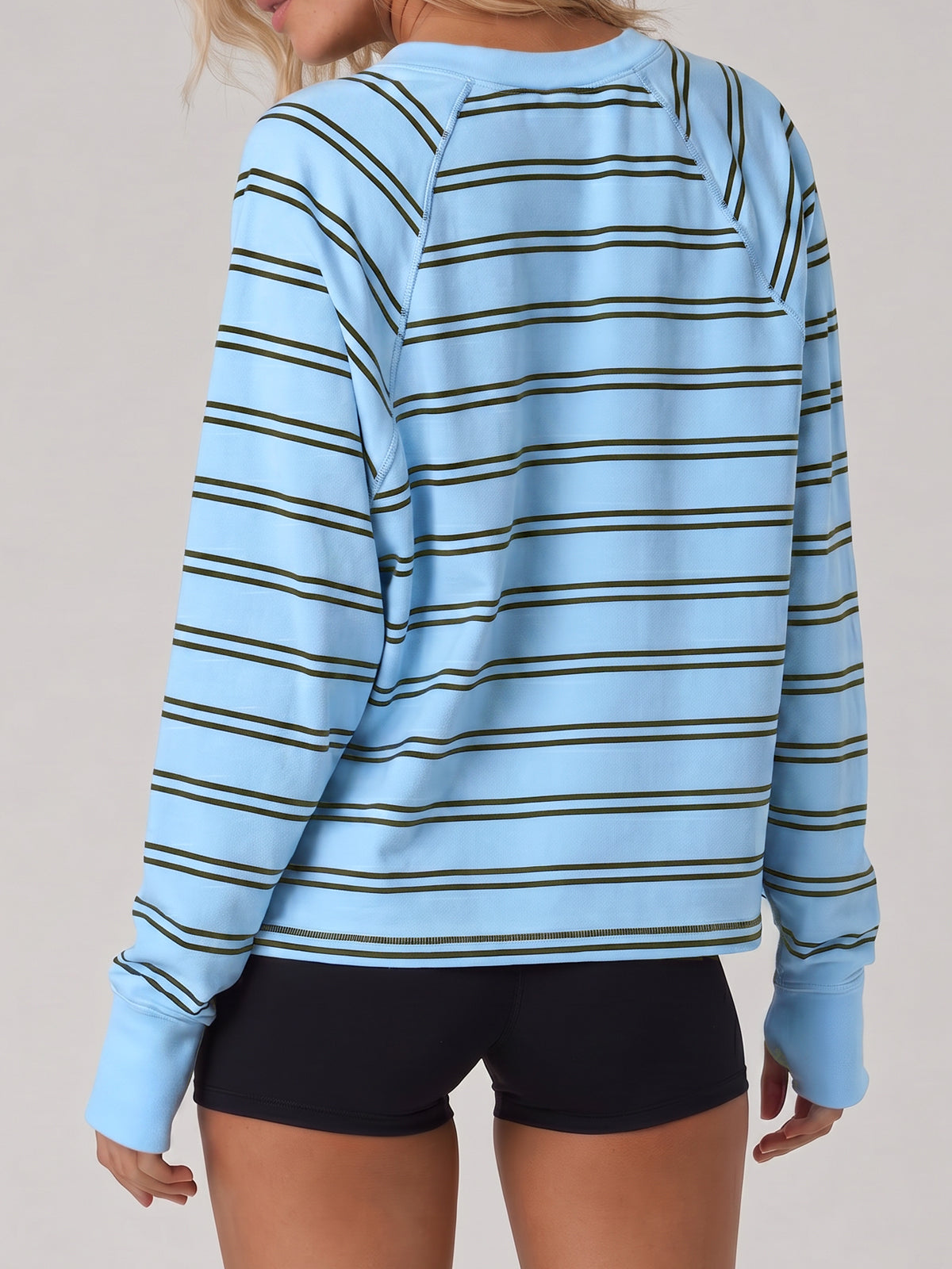 Soft Striped Long Sleeve T Shirt - Fisoew