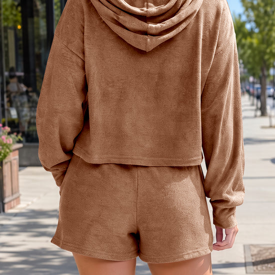 Zip Up Hoodie With Skort Sets - Fisoew