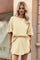 Womens Khaki Pearl 2-Piece Lounge Short Set  Fisoew - Fisoew