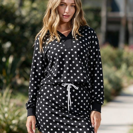 Polka Dot Crop Tops With Skirt Sets - Fisoew