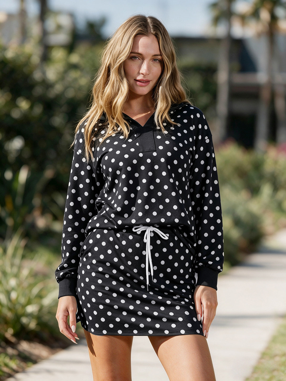 Polka Dot Crop Tops With Skirt Sets - Fisoew