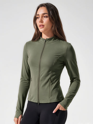 Lightweight Zip Up Stand Collar Jacket