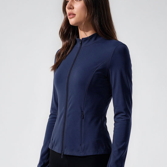 Lightweight Zip Up Stand Collar Jacket - Fisoew