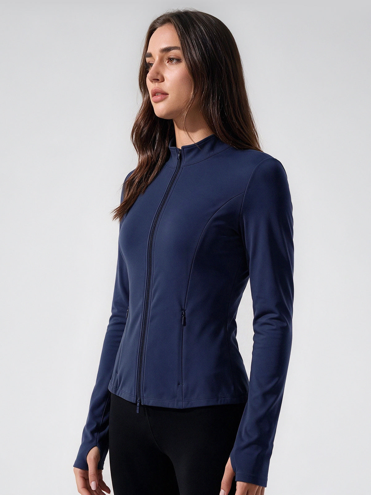 Lightweight Zip Up Stand Collar Jacket - Fisoew