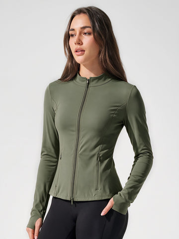 Lightweight Zip Up Stand Collar Jacket - Fisoew
