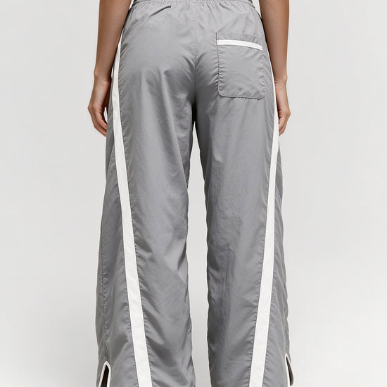 Drawstring Elastic Contrast Color Pants - Fisoew