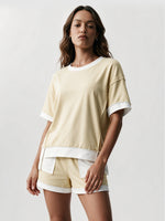 Color Block Lounge Short Set  Fisoew