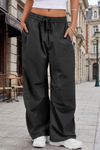 Solid Wide Leg Cargo Pants