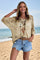 Womens Khaki Summer Short Sleeve Crochet Swimsuit Fisoew - Fisoew