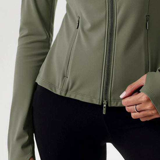 Lightweight Zip Up Stand Collar Jacket - Fisoew