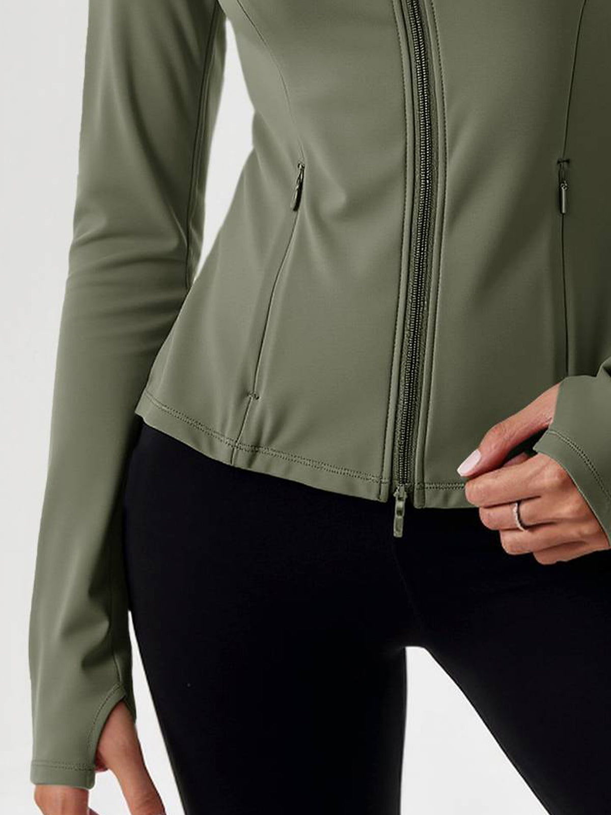 Lightweight Zip Up Stand Collar Jacket - Fisoew