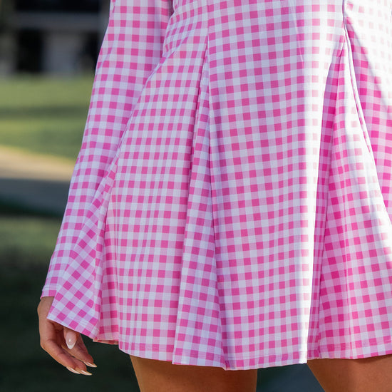 Plaid A-line with Built-In Mini Dresses - Fisoew