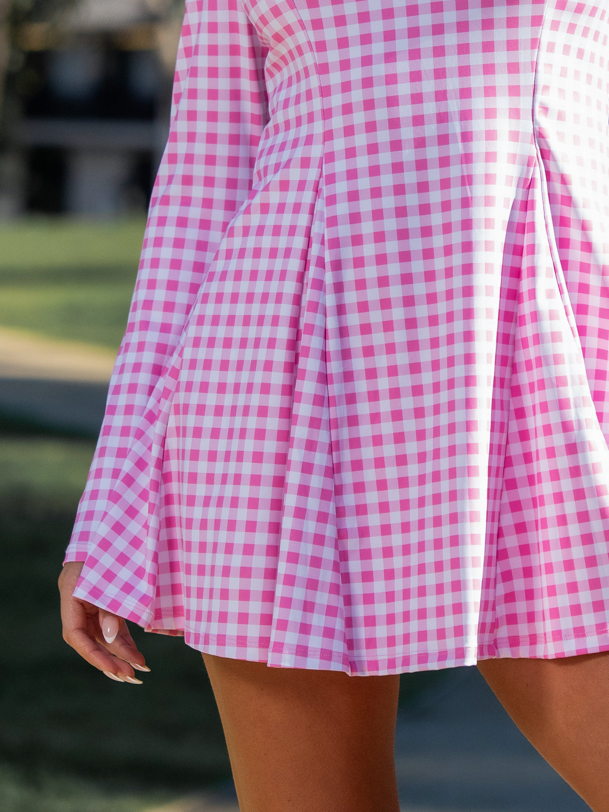 Plaid A-line with Built-In Mini Dresses - Fisoew