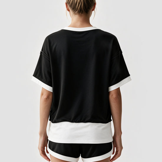 Color Block Lounge Short Set - Fisoew