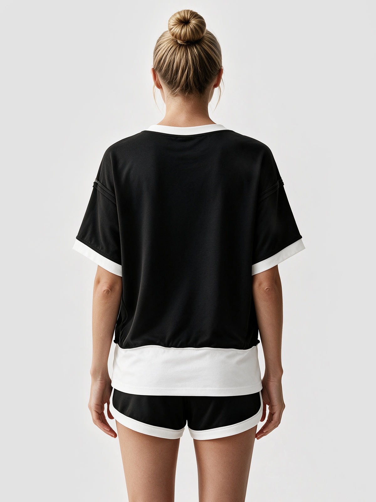 Color Block Lounge Short Set - Fisoew