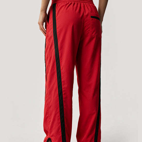 Drawstring Elastic Contrast Color Pants - Fisoew