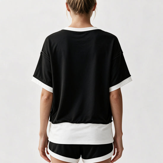 Color Block Lounge Short Set - Fisoew