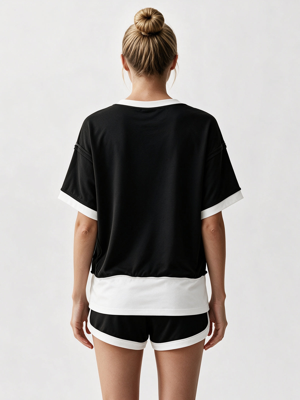 Color Block Lounge Short Set - Fisoew