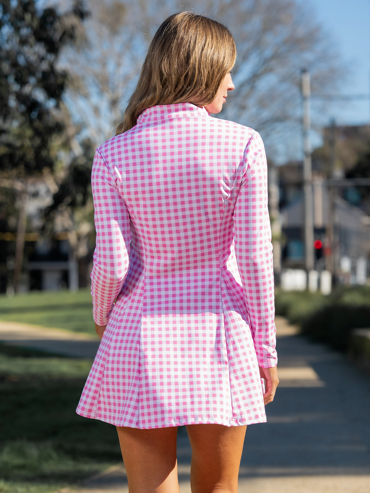 Plaid A-line with Built-In Mini Dresses - Fisoew
