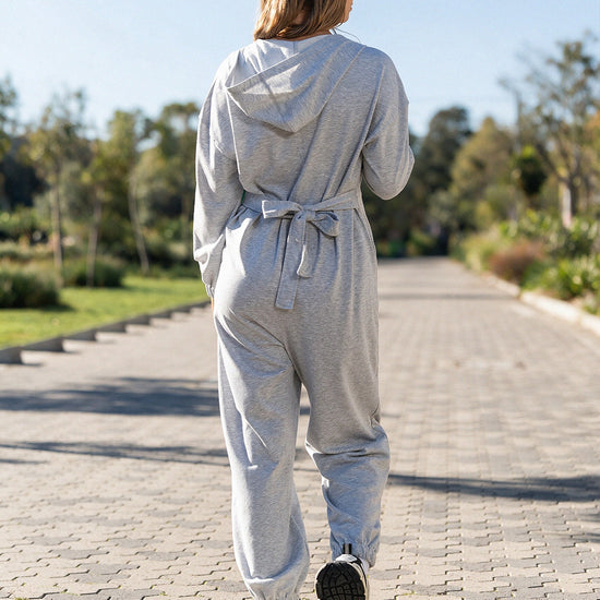 Zip Up Hoodie With Jogger One Piece Jumpsuits - Fisoew