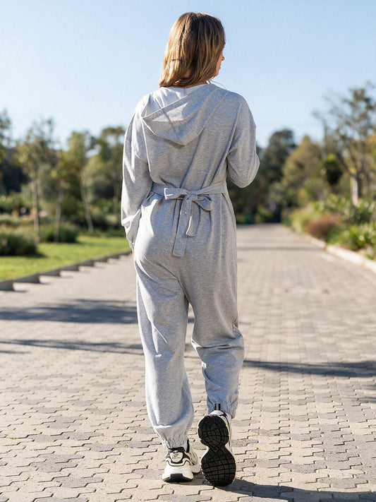Zip Up Hoodie With Jogger One Piece Jumpsuits - Fisoew