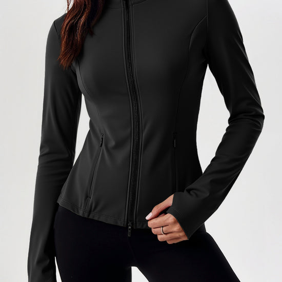 Lightweight Zip Up Stand Collar Jacket - Fisoew