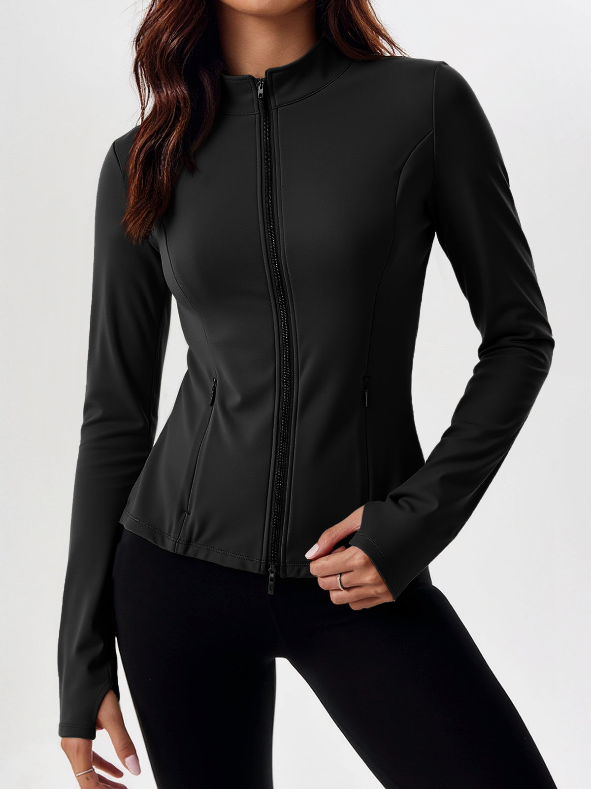 Lightweight Zip Up Stand Collar Jacket - Fisoew