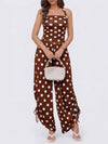 Straps Sleeveless Wide Leg Side-Cinch Jumpsuits