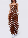 Straps Sleeveless Wide Leg Side-Cinch Jumpsuits