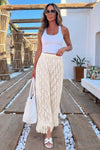 Fisoew Women's White Crochet Cover Up Pants - Fisoew