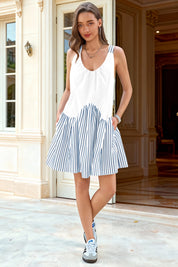 Fisoew Women's White Sleeveless Tank Mini Dress - Fisoew