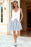 Fisoew Women's White Sleeveless Tank Mini Dress - Fisoew
