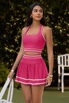 Womens Pink 2 Piece Tennis Skirt Sets Fisoew - Fisoew