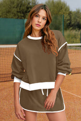 Womens Light Brown High Waisted Tracksuits Fisoew