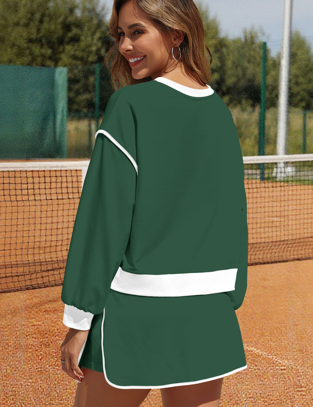 Womens Green High Waisted Tracksuits Fisoew - Fisoew
