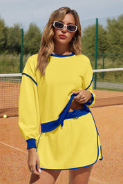 Womens Dark Yellow High Waisted Tracksuits Fisoew - Fisoew