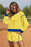 Womens Dark Yellow High Waisted Tracksuits Fisoew - Fisoew
