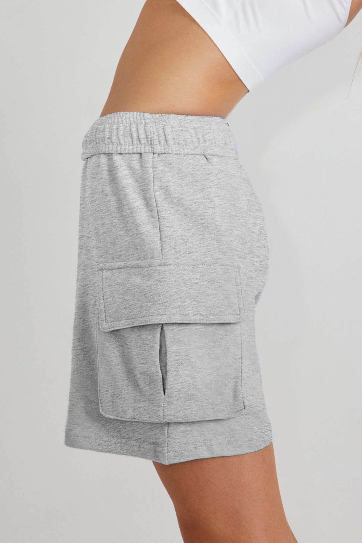Fisoew Women's Grey Running Workout Baggy Sweat Shorts - Fisoew