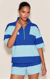 Womens Blue 2 Piece Outfits Striped Sets Fisoew - Fisoew