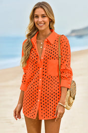 Womens Orange Hollow Out Swimsuit Fisoew - Fisoew